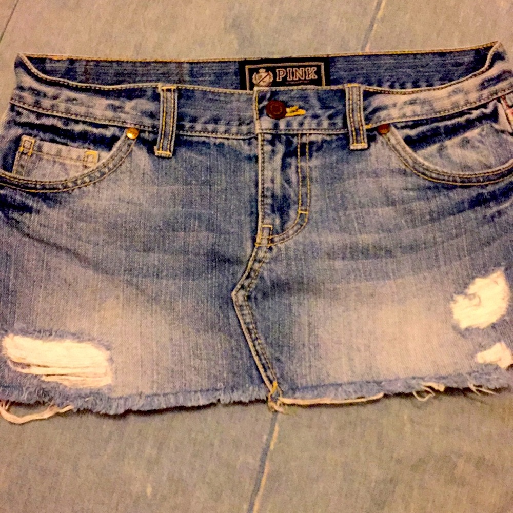 VS PINK mini denim skirt